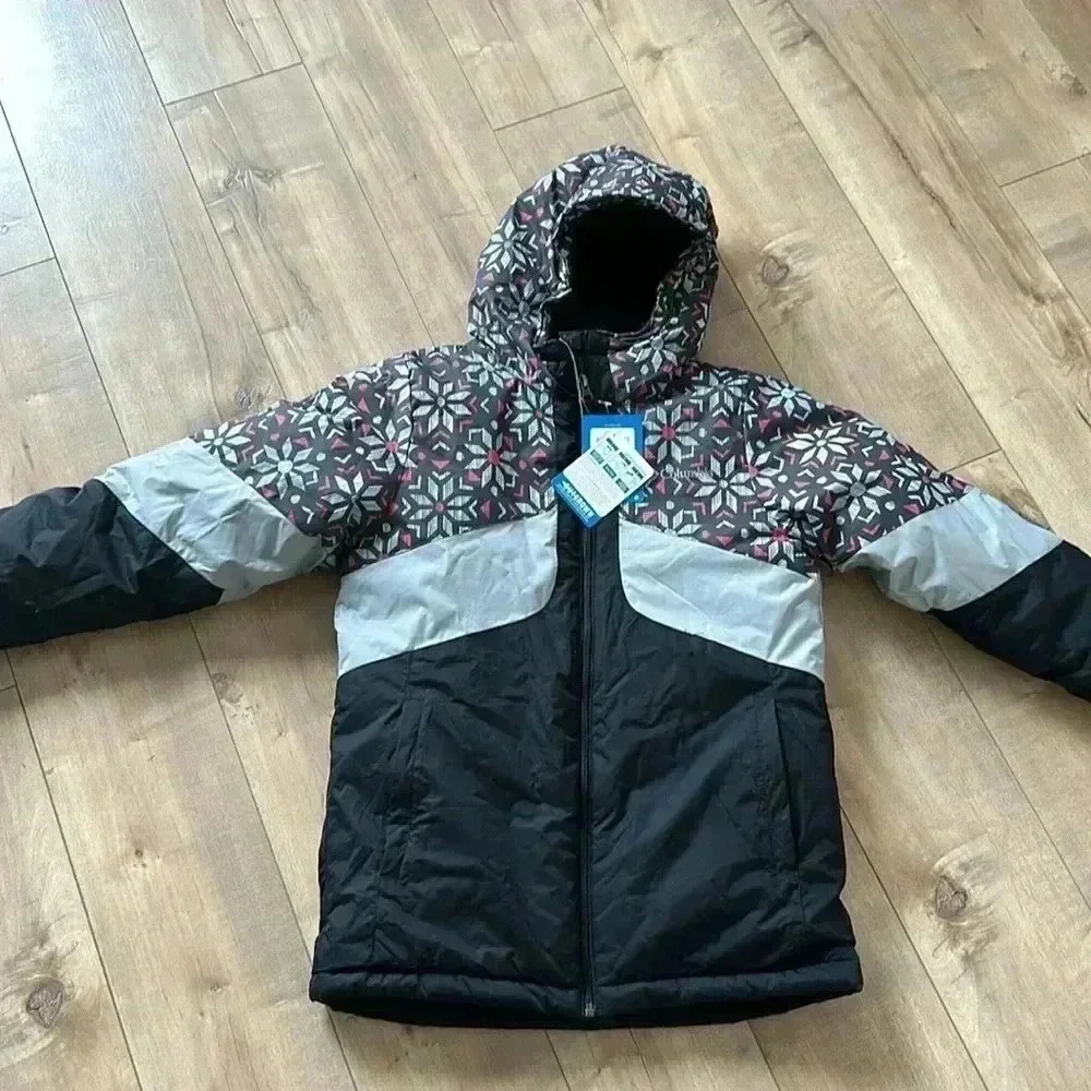 NWT Columbia Kids Youth Horizon Ride Jacket Black/Black Paperflakes Youth Sz L